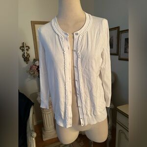 Talbots Classic White Knit Cardigan Excellent Condition Size M. C:4584